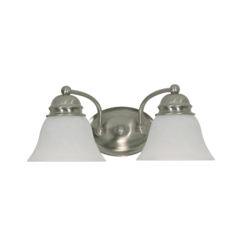 Nuvo 60-341 Empire - 2 Light 15" Vanity with Alabaster Glass - Brushed Nickel Finish