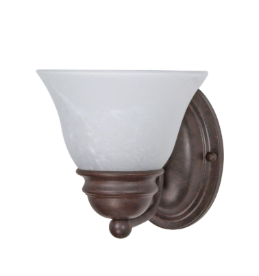 Nuvo 60-344 Empire - 1 Light 7" Vanity with Alabaster Glass - Old Bronze Finish