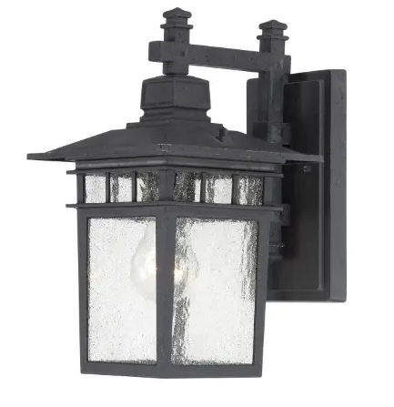 Nuvo 60-3493 Cove Neck LED Outdoor Wall Lantern w/ Clear Seed Glass, Wattage 100W, 1 Light, Textured Black