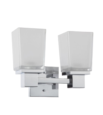 Nuvo 60-4002 Parker - 2 Light Vanity with Sandstone Etched Glass - Polished Chrome Finish