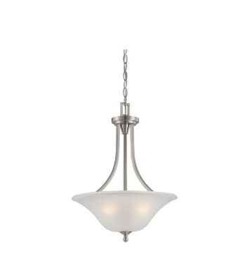 Nuvo 60-4147 Surrey - 3 Light Pendant with Frosted Glass - Brushed Nickel Finish