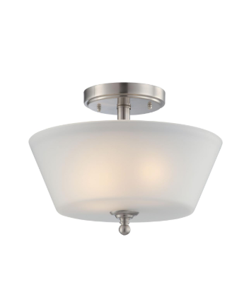 Nuvo 60-4151 Surrey - 3 Light Semi Flush with Frosted Glass - Brushed Nickel Finish