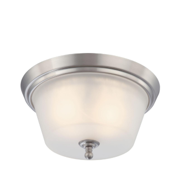 Nuvo 60-4152 Surrey - 2 Light Flush Dome with Frosted Glass - Brushed Nickel Finish