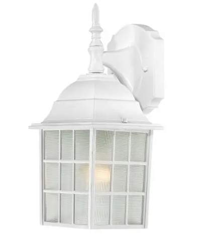 Nuvo 60-4904 14" Adams Outdoor Wall Light, Frosted Glass, White