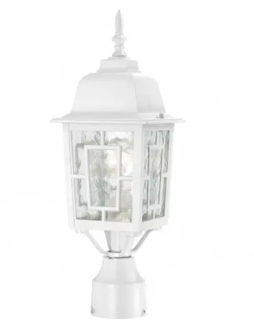 Nuvo 60-4927 17" Banyon Outdoor Post Lights, Clear Water Glass, White