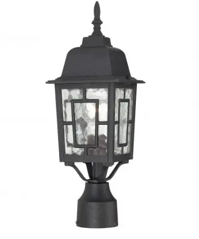 Nuvo 60-4929 17" Banyon Outdoor Post Lights, Clear Water Glass, Textured Black