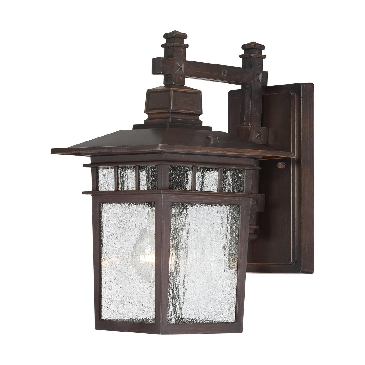 Nuvo 60-4952 Cove Neck 1-Light 12" Wall Lantern, 100W Max, 120V, Clear Seeded Glass, Rustic Bronze Finish