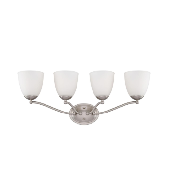 Nuvo 60-5034 Patton - 4 Light Vanity with Frosted Glass - Brushed Nickel Finish