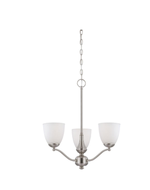 Nuvo 60-5036 Patton - 3 Light Chandelier (Arms Up) with Frosted Glass - Brushed Nickel Finish
