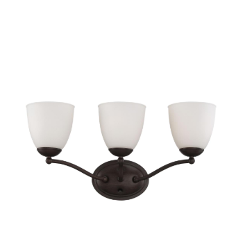 Nuvo 60-5133 Patton - 3 Light Vanity with Frosted Glass - Prairie Bronze Finish