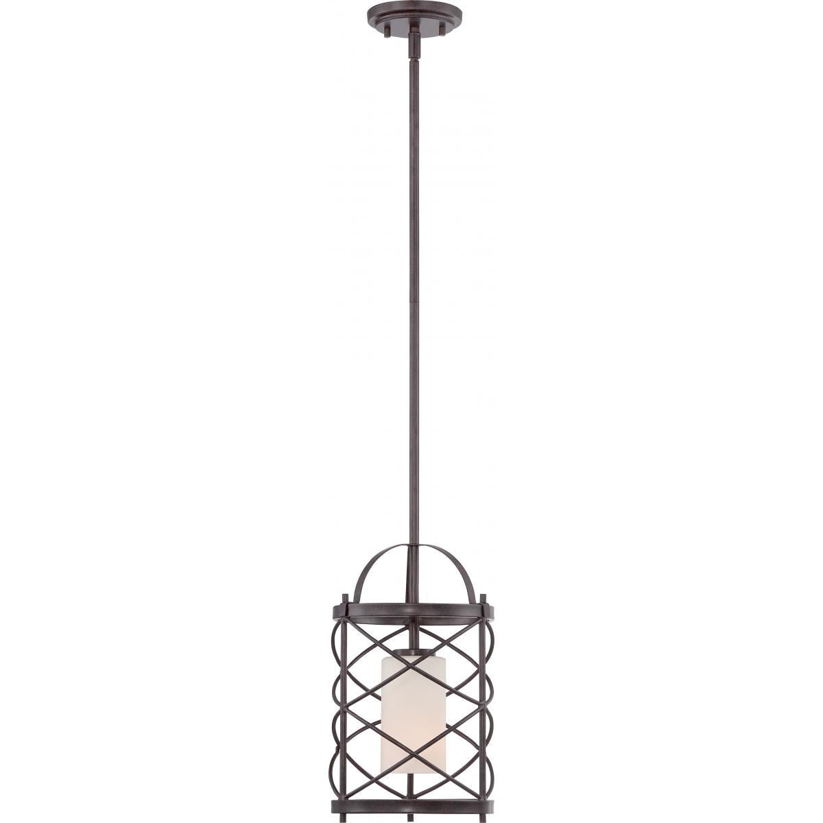 Nuvo 60-5336 Ginger - 1 Light Mini Pendant with Etched Opal Glass - Old Bronze Finish, 100W Max, 120V