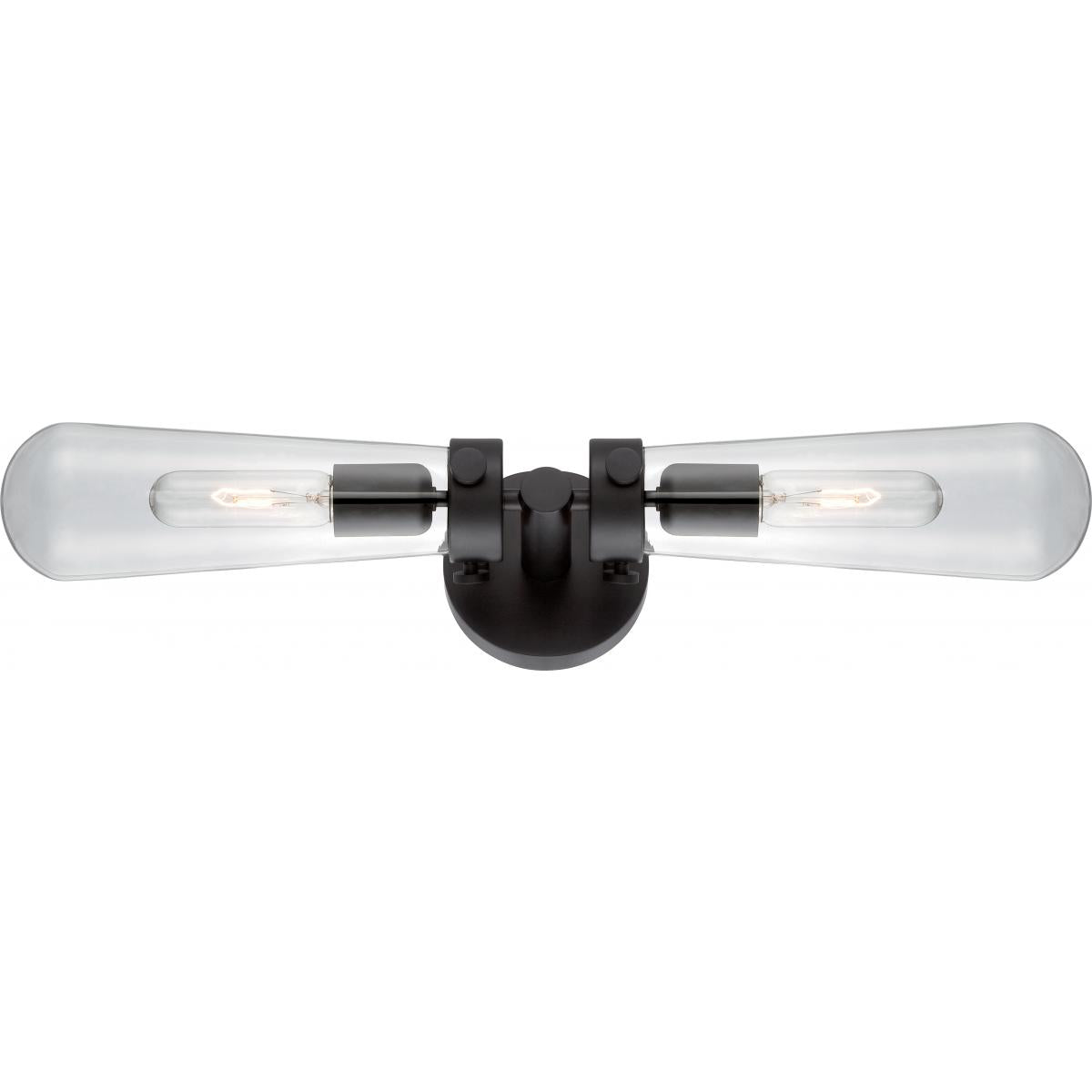 Nuvo 60-5363 Beaker - 2 Light Wall Sconce with Clear Glass - Aged Bronze Finish, 60W Incandescent Bulbs