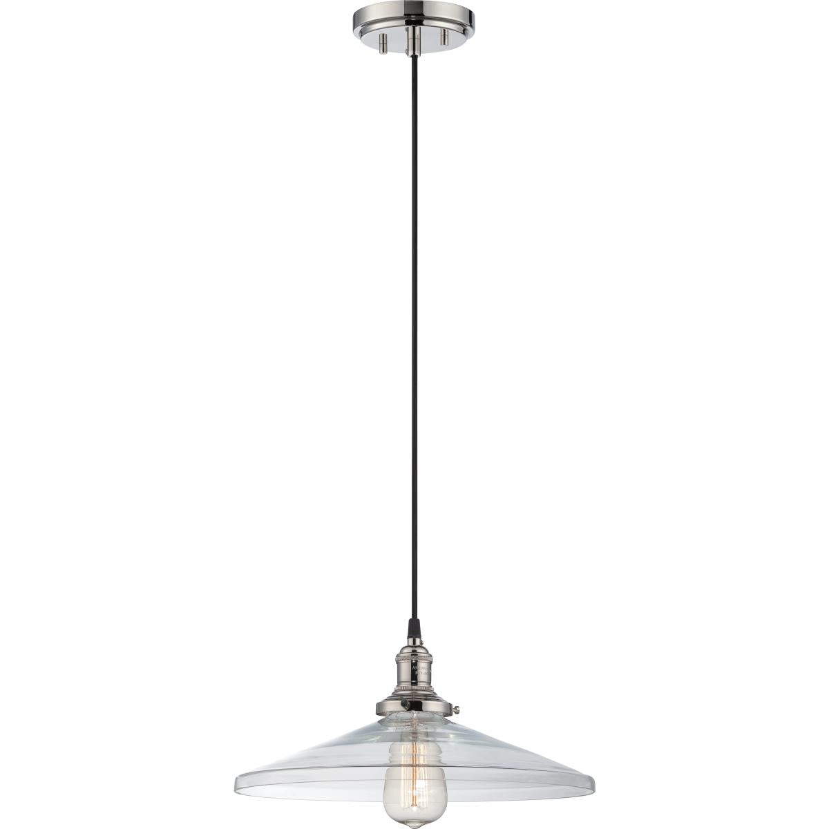 Nuvo 60-5408 Vintage - 1 Light Pendant with Clear Glass - Polished Nickel Finish