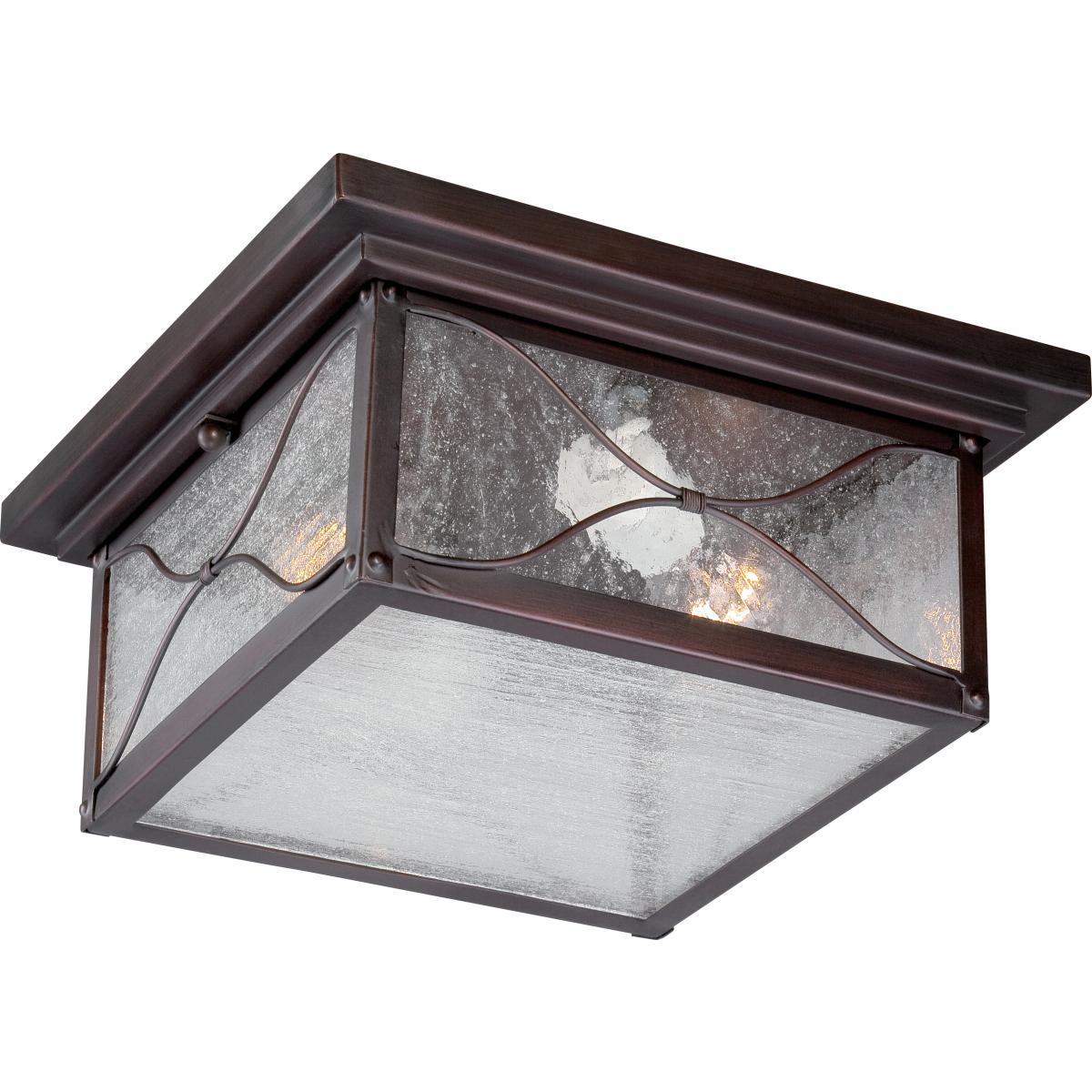 Nuvo 60-5616 Vega - 2 Light Flush Mount with Clear Seed Glass, Classic Bronze Finish, 60W, 120V