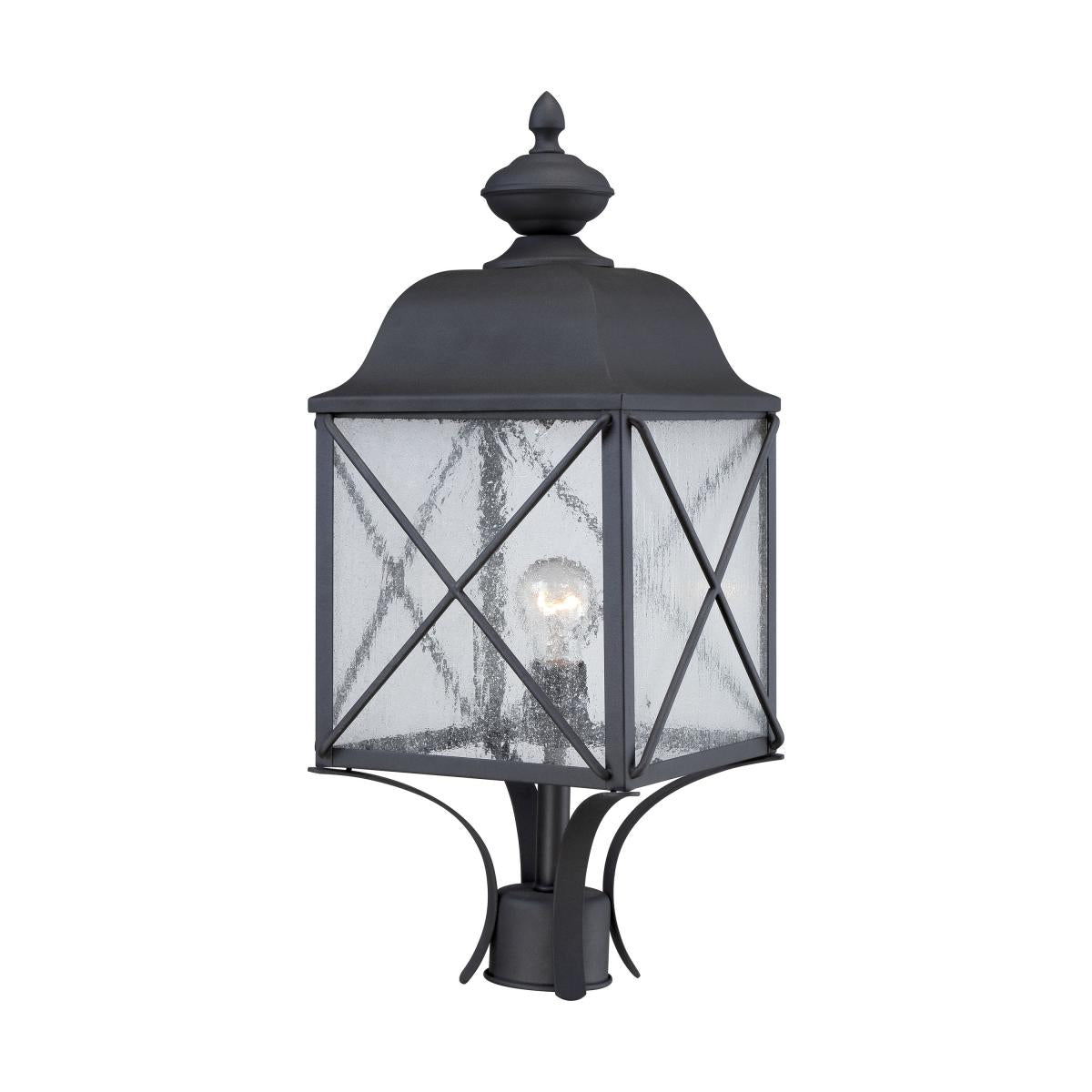 Nuvo 60-5625 Wingate - 1 Light Post Lantern with Clear Seed Glass, Textured Black Finish, 100W, 120V