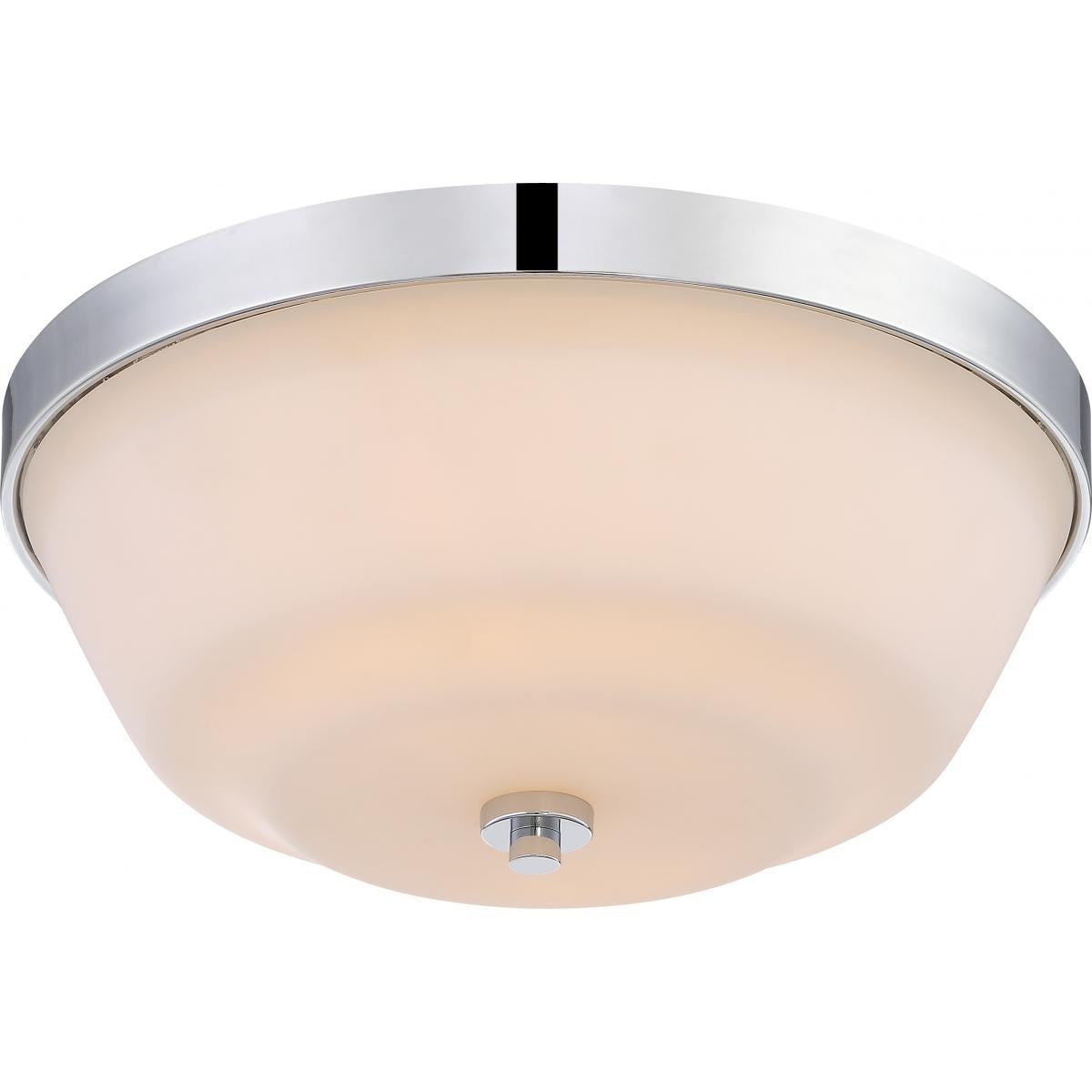 Nuvo 60-5804 Willow - 2 Light Flush Mount with White Glass, Polished Nickel Finish, 60W, 120V