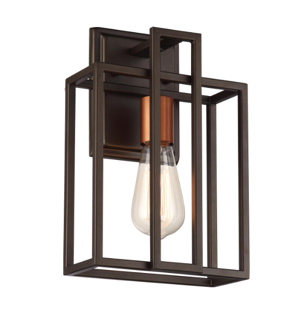 Nuvo 60-5851 Lake - 1 Light Wall Sconce - Forest Bronze Finish with Copper Accents
