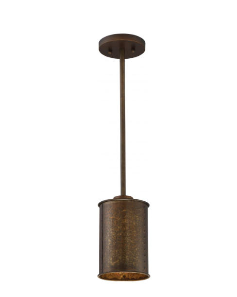 Nuvo 60-5892 Kettle - 1 Light Mini Pendant - Weathered Brass Finish
