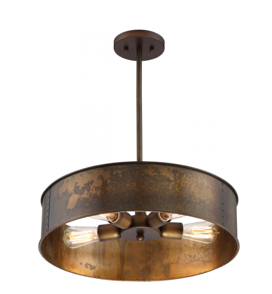 Nuvo 60-5894 Kettle - 4 Light Pendant - Weathered Brass Finish