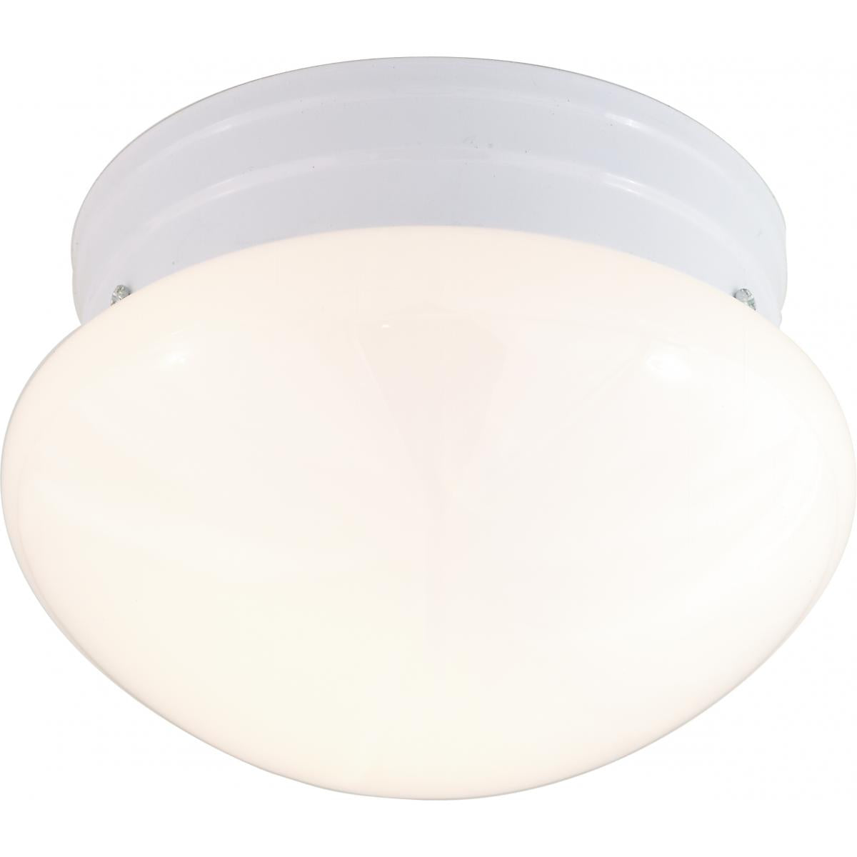 Nuvo 60-6026 1 Light 8" Flush Mount Small White Mushroom, White Finish, 60W, 120V