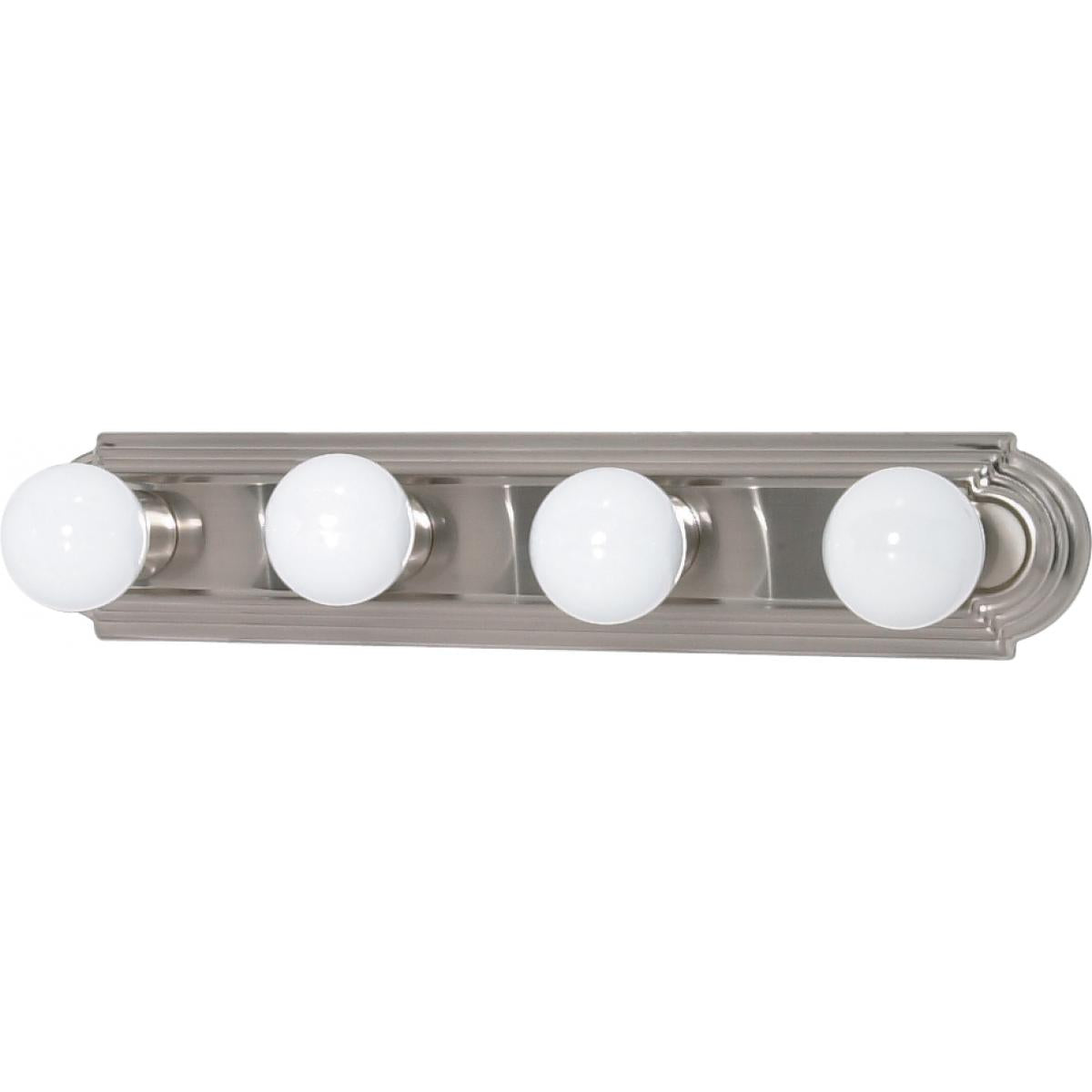 Nuvo 60-6073 4-Light Racetrack Vanity Fixture - 24" Brushed Nickel, 100W Max, 120V, Damp Location Rated