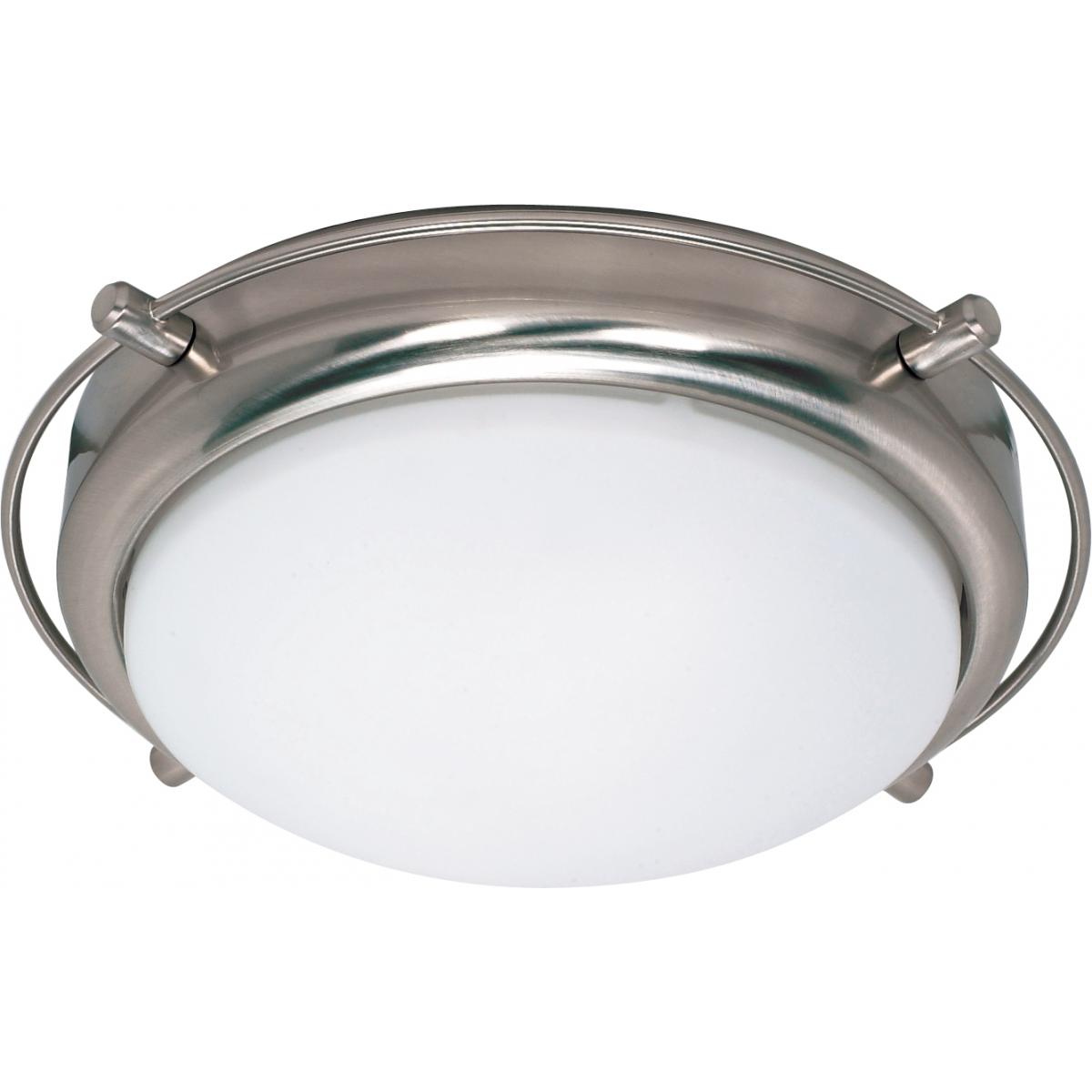Nuvo 60-608 Polaris 2 Light Flush Mount - Brushed Nickel Finish - Satin Frosted Glass - 60W Max
