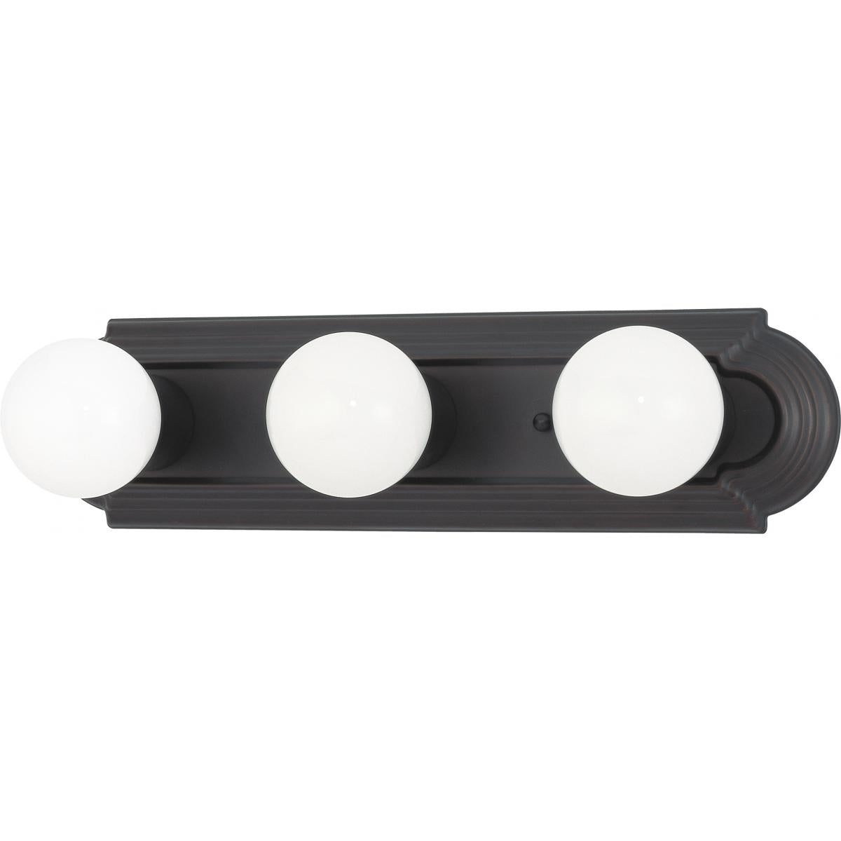 Nuvo 60-6080 3-Light Racetrack Vanity Fixture - 18" Mahogany Bronze, 100W Max, 120V, Damp Location Rated