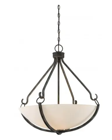 Nuvo 60-6125 Sherwood 4-Light Pendant Light Fixture, Iron Black