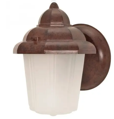 Nuvo 60-640 9" Hooded Wall Lantern, Satin Frosted Glass, Old Bronze Finish