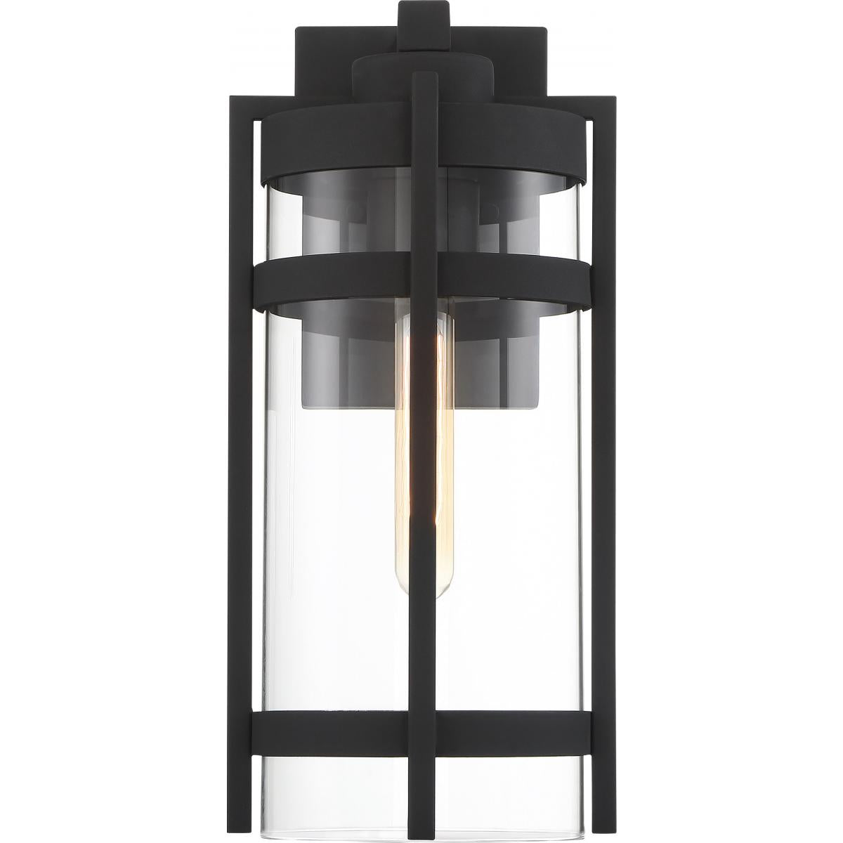 Nuvo 60-6573 Tofino 1-Light Large Wall Lantern - Clear Glass, Textured Black Finish, 60W, 120V