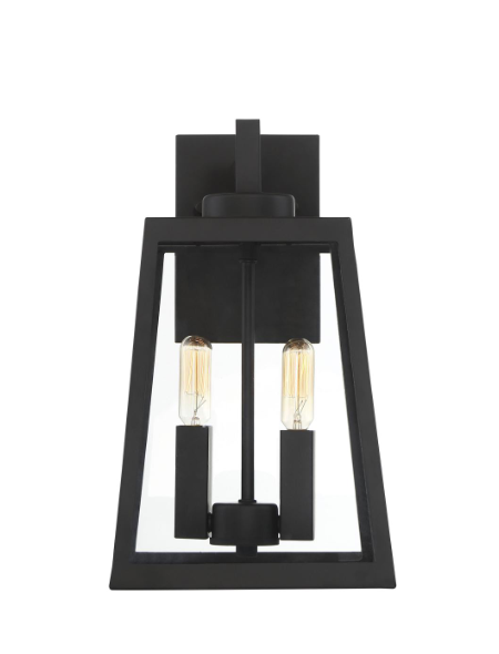 Nuvo 60-6582 Halifax - 2 Light Medium Wall Lantern - with Clear Glass - Matte Black Finish