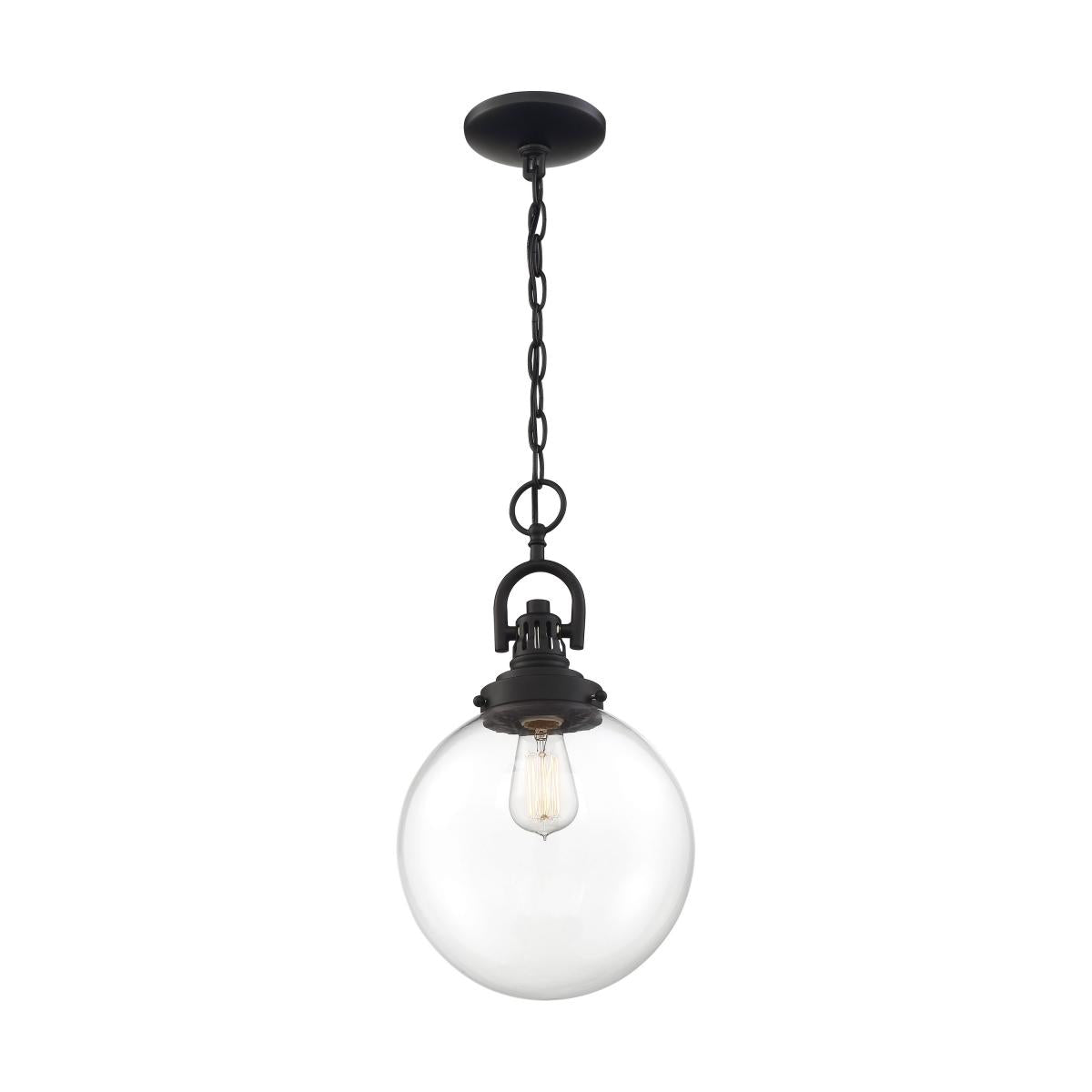 Nuvo 60-6673 Skyloft 1 Light Pendant – Clear Glass, Aged Bronze Finish, 100W Max, 120V