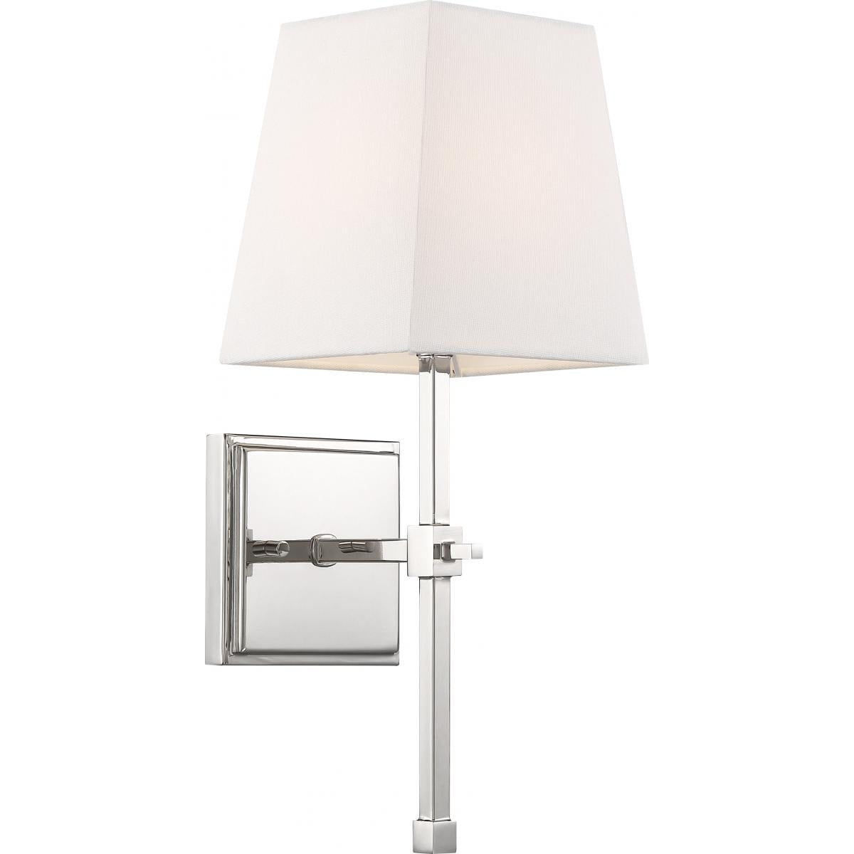 Nuvo 60-6708 Highline 1 Light Vanity – White Linen Shade, Polished Nickel Finish, 60W Max, 120V