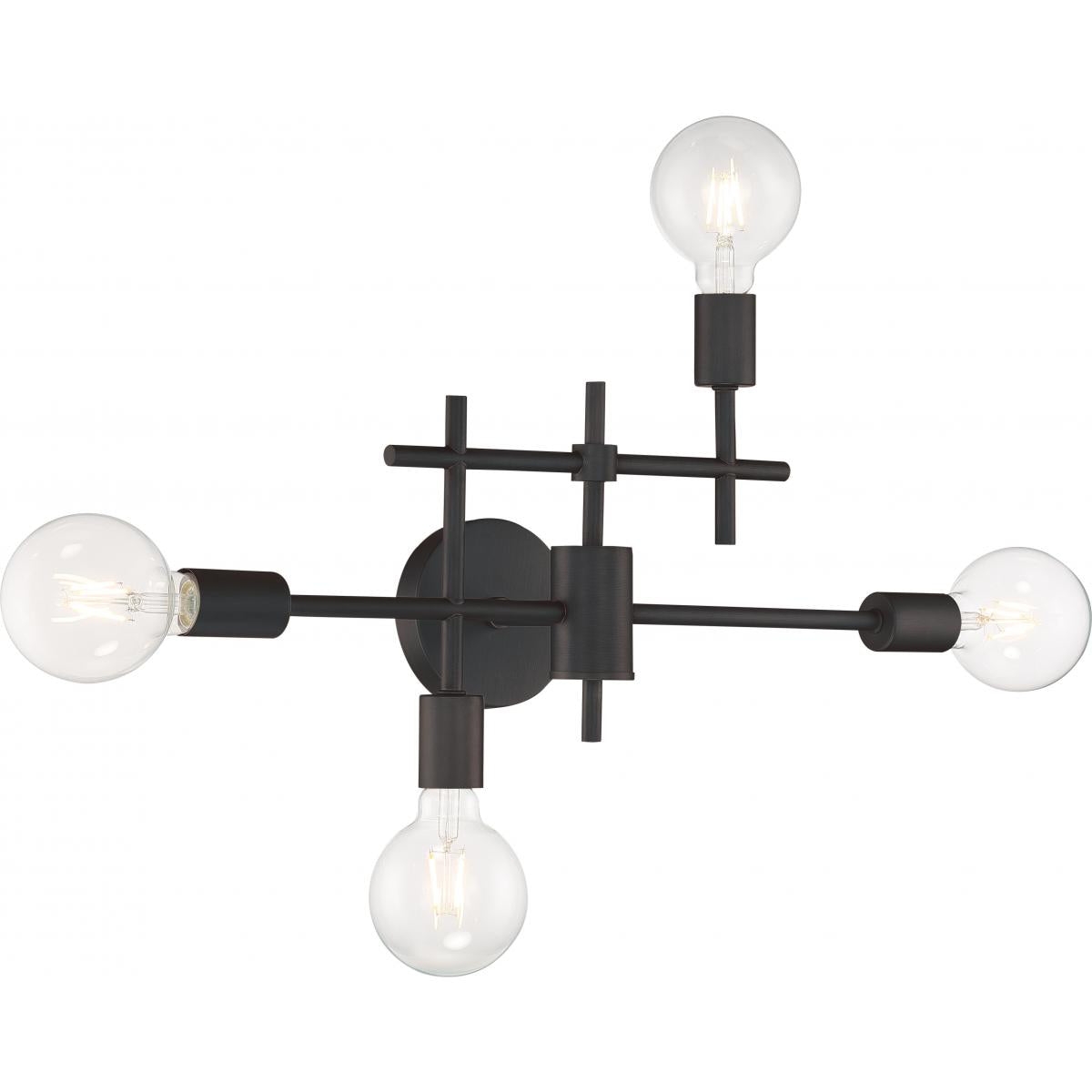 Nuvo 60-6861 Delphi 4 Light Vanity – Black Finish, 60W Max, 120V