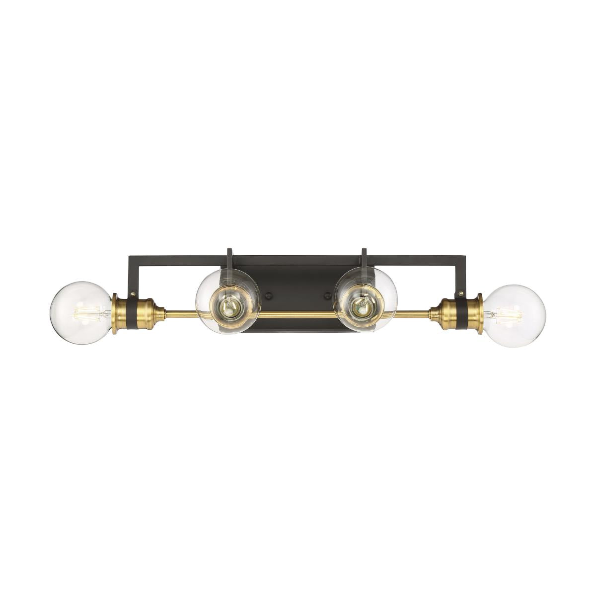 Nuvo 60-6974 Intention 4 Light Vanity – Warm Brass and Black Finish, 60W Max, 120V