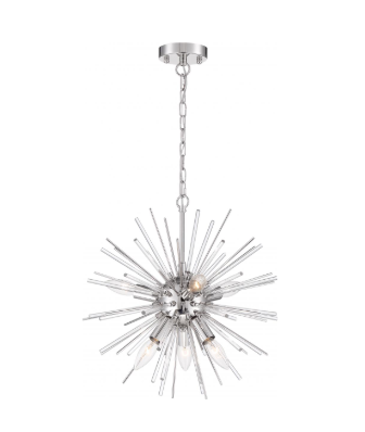 Nuvo 60-6993 Cirrus - 8 Light Chandelier - with Glass Rods - Polished Nickel Finish
