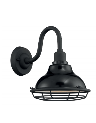 Nuvo 60-7001 Newbridge - 1 Light small Sconce with- Black and Silver & Black Accents Finish
