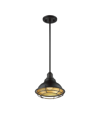 Nuvo 60-7013 Newbridge - 1 Light Small Pendant with- Dark Bronze and Gold Finish
