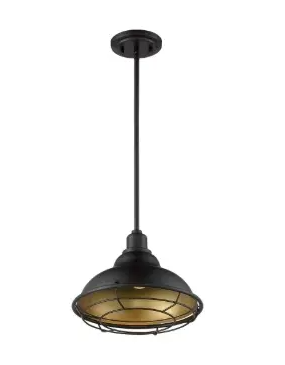 Nuvo 60-7014 Newbridge Series Pendant Light, Wattage 60W, Dark Bronze & Gold