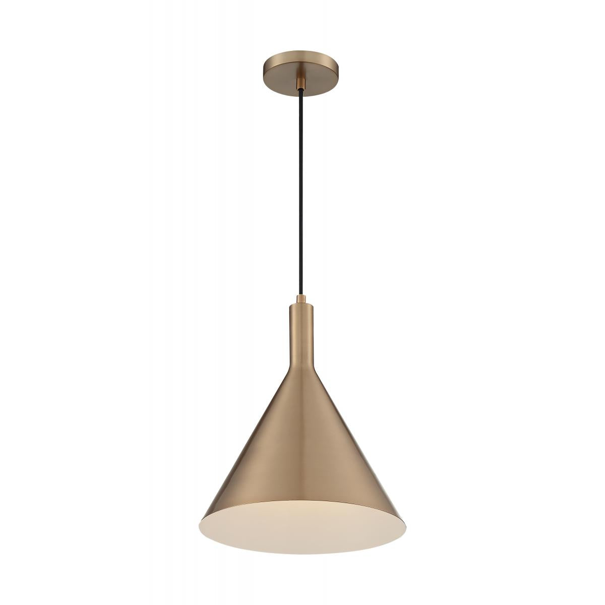 Nuvo 60-7118 Lightcap 1 Light Pendant with Burnished Brass Finish – 100W Max, 120V