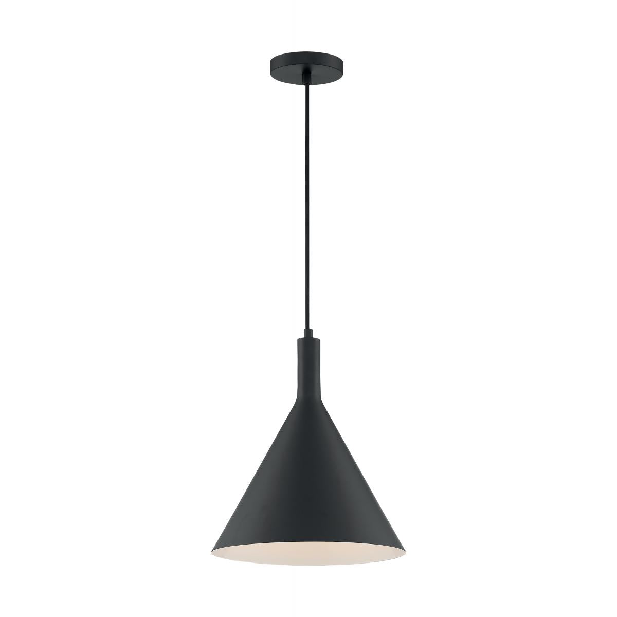 Nuvo 60-7128 Lightcap 1 Light Pendant with Matte Black Finish, 100W Max, 120V