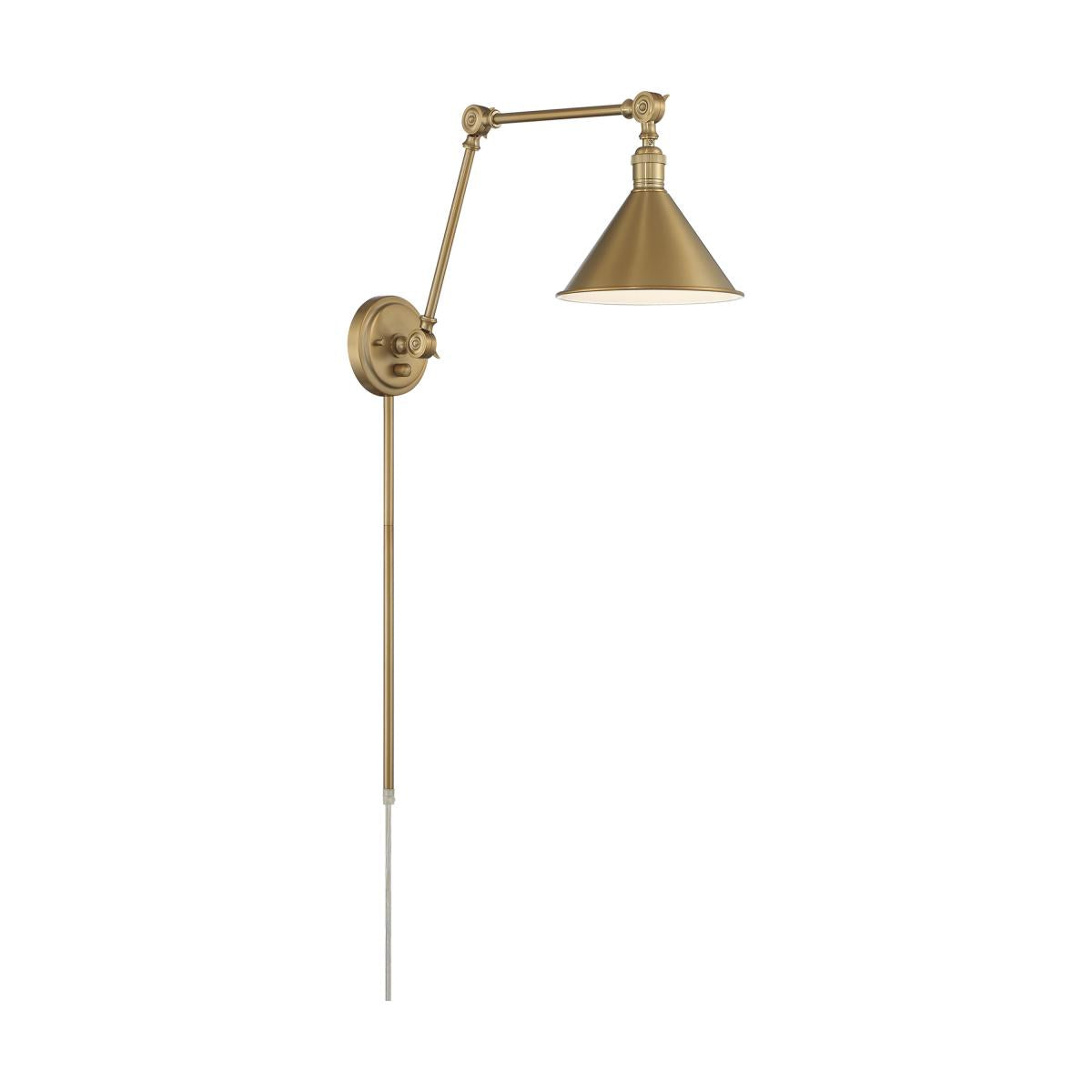Nuvo 60-7361 Delancey Swing Arm Fixture – Burnished Brass, 60W Max, 120V, cETLus Listed