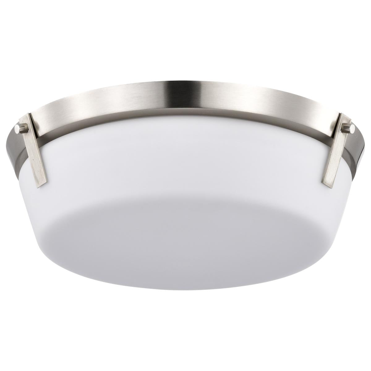 Nuvo 60-7760 Rowen 3 Light Flush Mount – Brushed Nickel Finish with Etched White Glass, 60W Max, 120V, cULus Listed