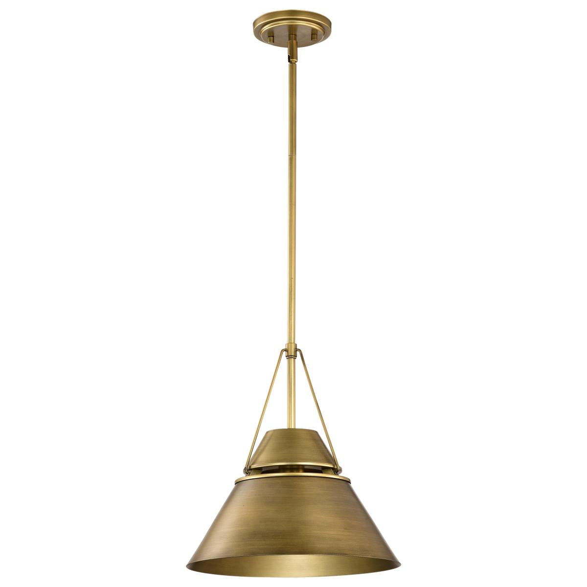 Nuvo 60-7776 Adina 1 Light Medium Pendant – Natural Brass Finish, 60W Max, 120V, cULus Listed