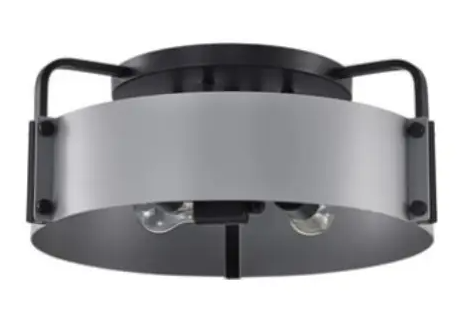 Nuvo 60-7851 Altos Semi Flush Mount Fixture w/o Bulbs, 4-Light, 120V, Gray and Matte Black finish