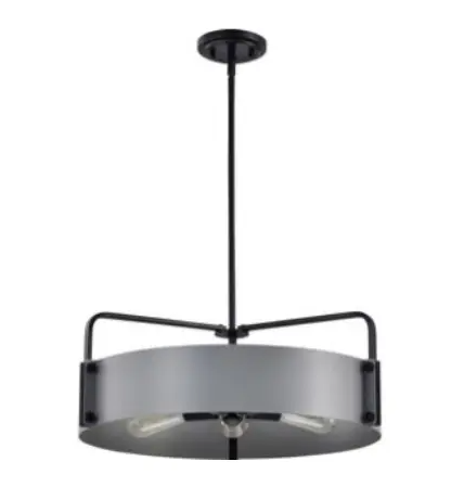 Nuvo 60-7854 Altos Large Pendant Light Fixture w/o Bulbs, 5-Light, Voltage 120V, Gray and Matte Black Finish