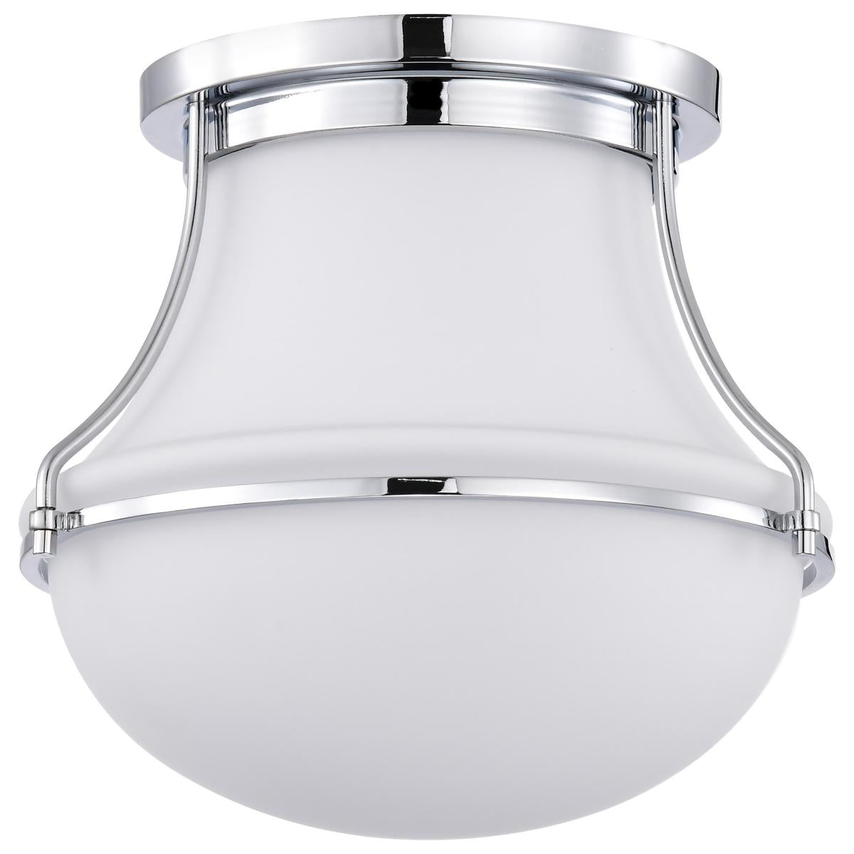 Nuvo 60-7870 Valdora 1 Light 10" Flush Mount – Polished Nickel Finish with White Opal Glass, 60W Max, 120V, cULus Listed