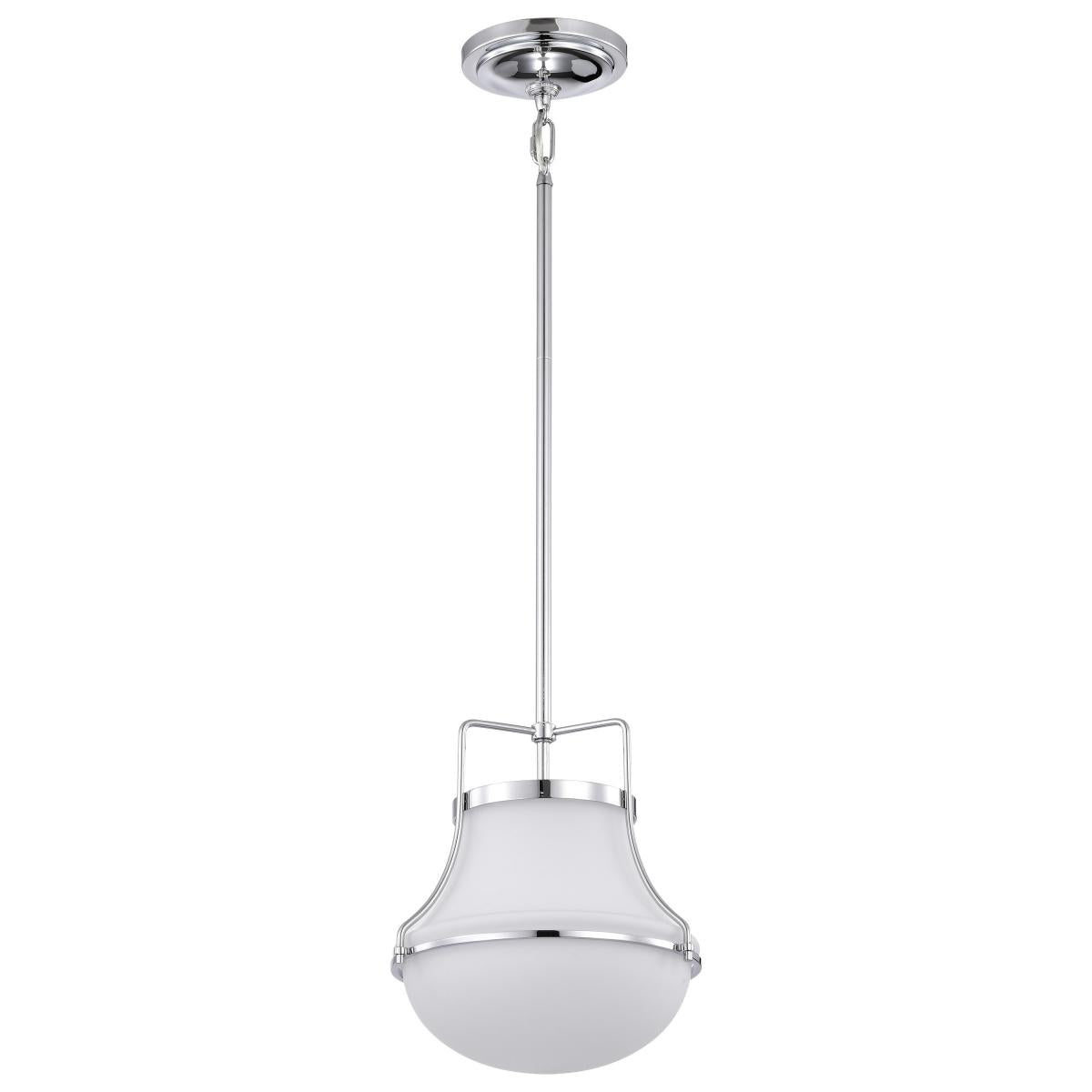 Nuvo 60-7872 Valdora 1 Light 10" Pendant – Polished Nickel Finish with White Opal Glass, 60W Max, 120V, cULus Listed