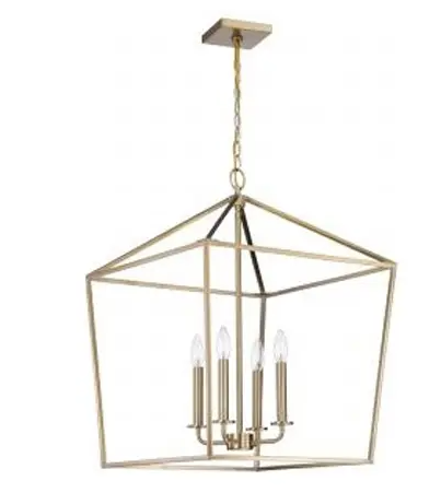 Nuvo 60-7932 Emma Large Pendant Fixture w/o Bulbs, 4-Light, Voltage 120V, Burnished Brass