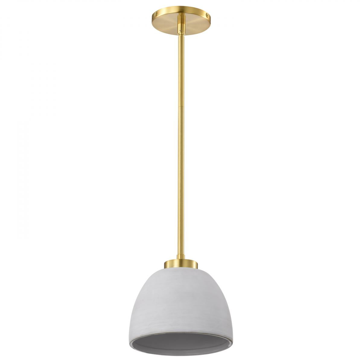 Nuvo 60-8002 Collins 8" Ceramic Mini Pendant – Brushed Brass Finish with Gold Accents, 60W Max, 120V, cETLus Listed